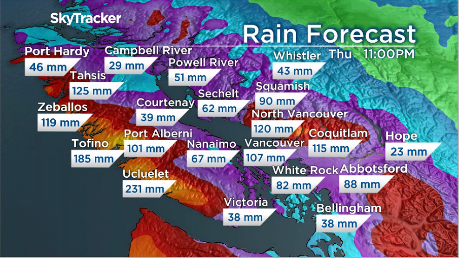 Atmospheric River With Two Systems Set To Hit B.C. South Coast | Globalnews.ca