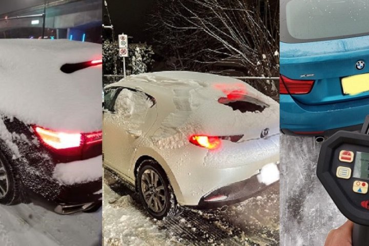 Burnaby RCMP stop hundreds of drivers with dangerously snow-covered vehicles