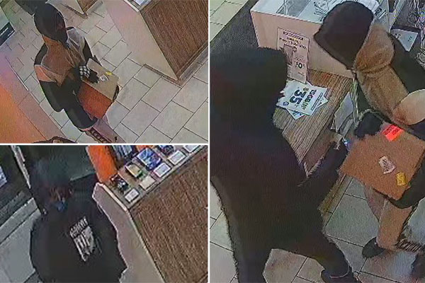 Waterloo Regional Police released these photos in connection to a robbery in Kitchener on Tuesday.