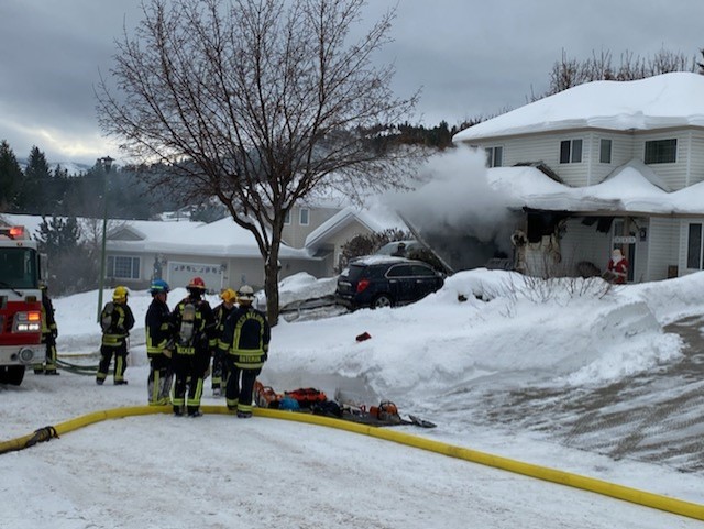 West Kelowna garage fire causes significant damage to home - image