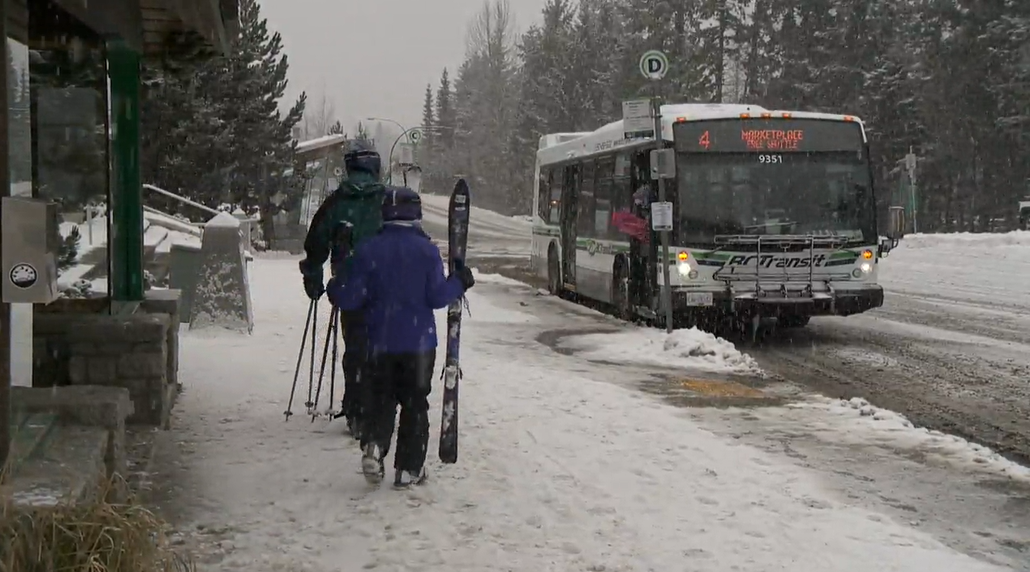 Passengers board a BC Transit bus in Whistler in this undated file photo.