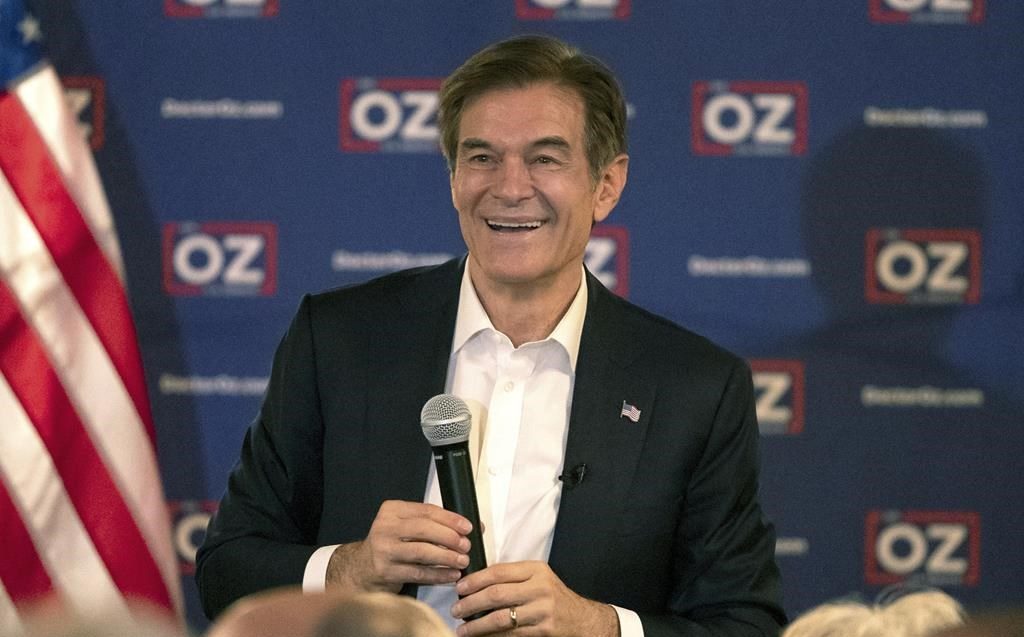FILE - Mehmet Oz, a Republican candidate for U.S. Senate in Pennsylvania, best-known as the host of daytime TV's "The Dr. Oz Show," speaks during a town hall campaign event at Arcaro and Genell in Old Forge, Pa., in this file photo from Jan. 19, 2022. Oz will be honored with a star on the Hollywood Walk of Fame in a ceremony Friday, Feb. 11, just as he's being attacked 2,000 miles away in a rival's TV ad saying he's to "Hollywood." (Christopher Dolan/The Times-Tribune via AP).
