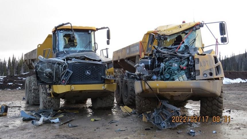 Damaged heavy machinery is shown in this Thursday, Feb. 17, 2022 RCMP handout photo near Houston, B.C. RCMP say they are investigating a violent confrontation between workers building the Coastal GasLink pipeline in northern B.C. and a group of about 20 people armed with axes. Police say the “calculated” attack destroyed numerous vehicles and other property at a work site.