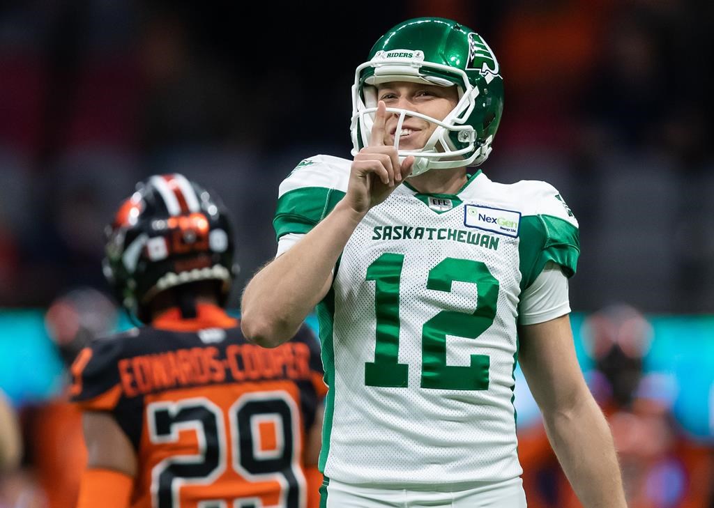 Saskatchewan Roughriders' Brett Lauther (12) says "at the end of the day, we are football players and we're just trying to play football.".