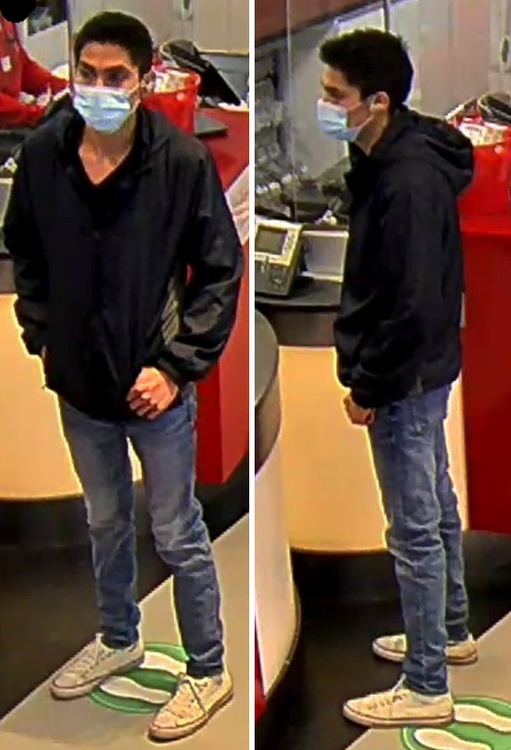 Burnaby RCMP are seeking public assistance identifying the suspect in an alleged instance of voyeurism at a shop in Metrotown on Feb. 11, 2022.