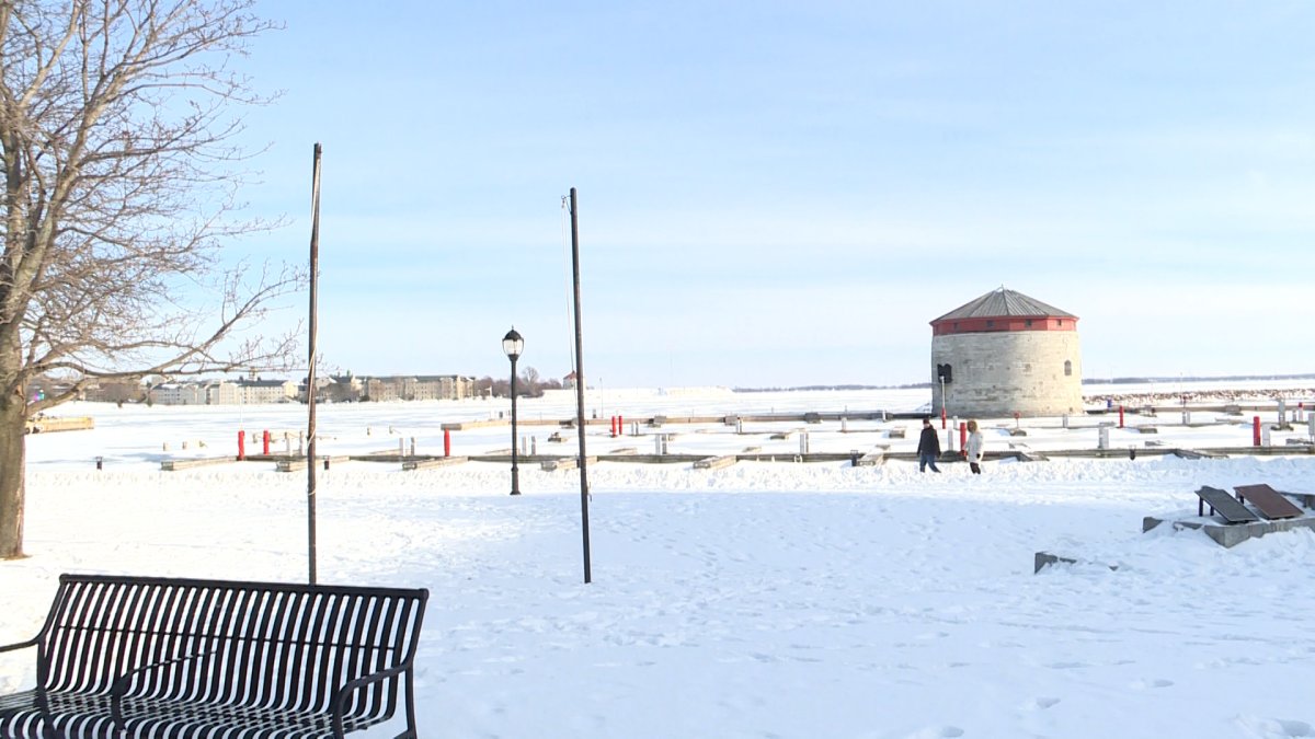 A view of the frozen Confederation Basin marina in winter. The City of Kingston has purchased the federal water lot for $2.