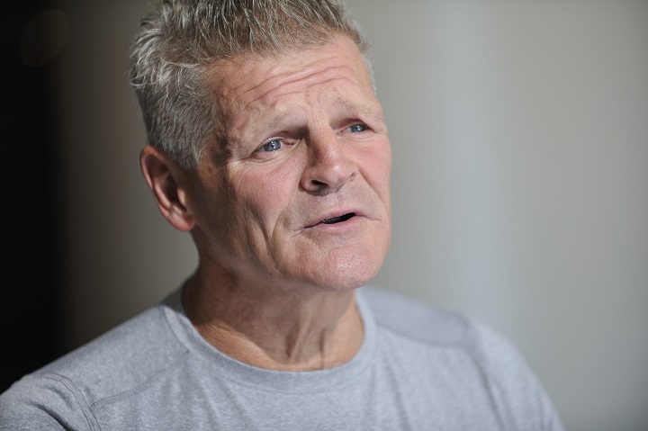 A photograph of Chris Nilan, a retired professional ice hockey player, taken during an interview for the Metro newspaper, in Montreal on October 22, 2012.

