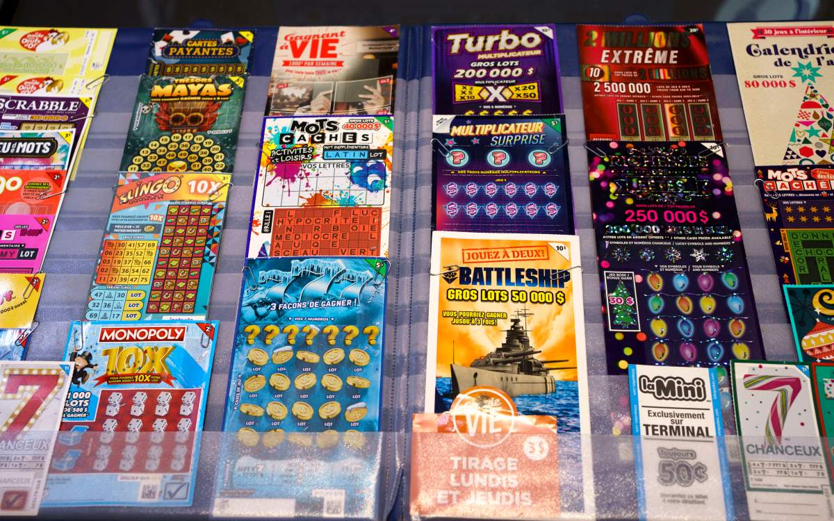 Loto-Quebec tickets for various draws are seen in Montreal on Tuesday, October 19, 2021. 