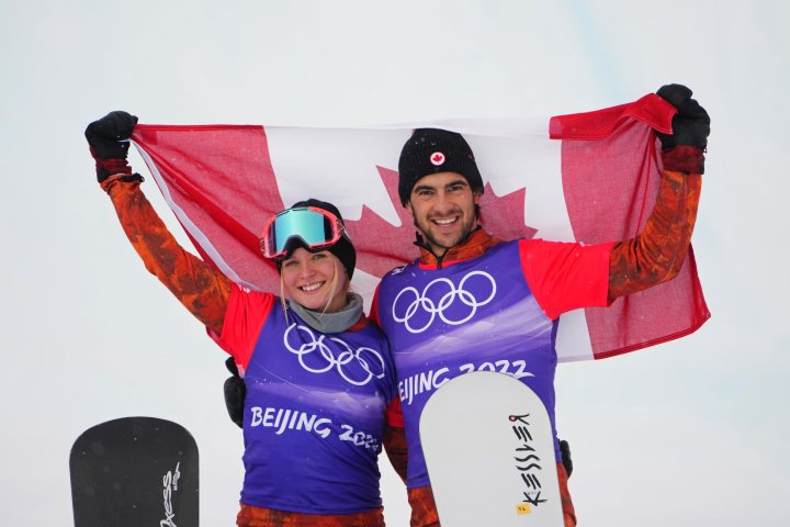Canada wins first Olympic bronze medal in mixed snowboard cross at Beijing  Games | Q107 Toronto