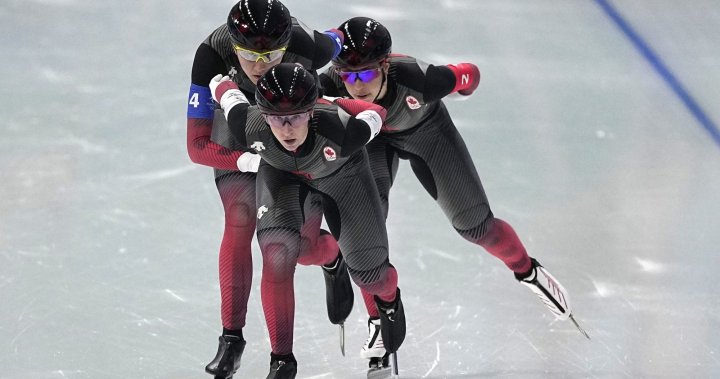 Canada wins gold medal in women’s team pursuit speed skating at Beijing Olympics