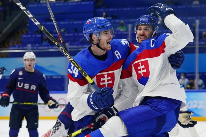 U.S. out of Beijing Olympics men’s hockey playoffs after shootout loss to Slovakia