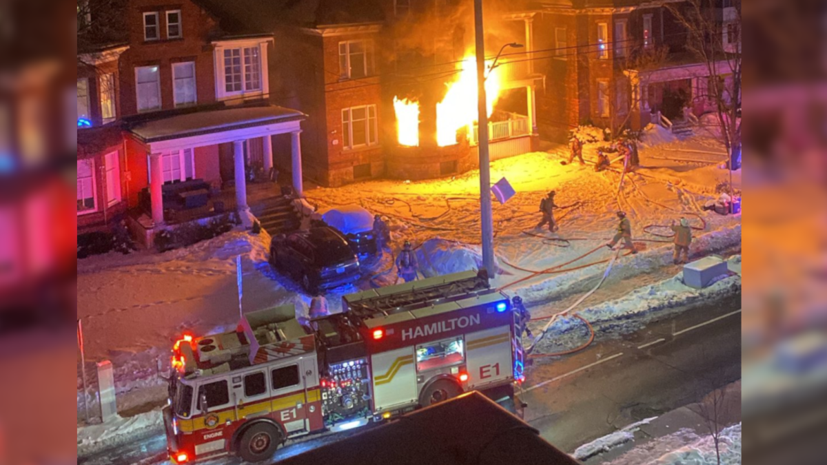 Photo of fire on Charlton Ave. near MacNab St. on Feb. 6, 2022.
 