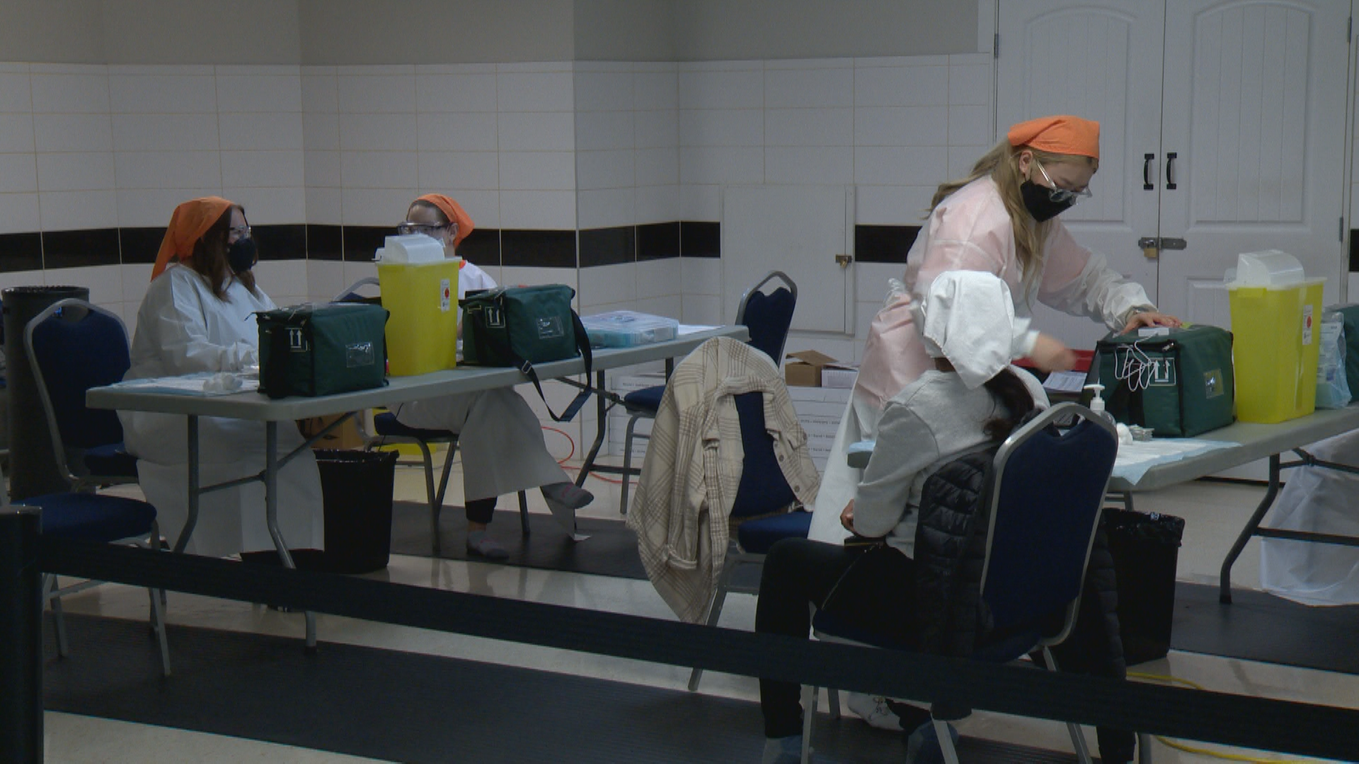 Vaccine clinic at Dashmesh Cultural Centre.