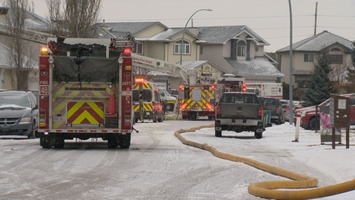 Fire crews on the scene of a fatal fire at Douglas Ridge Green Feb. 18, 2022.