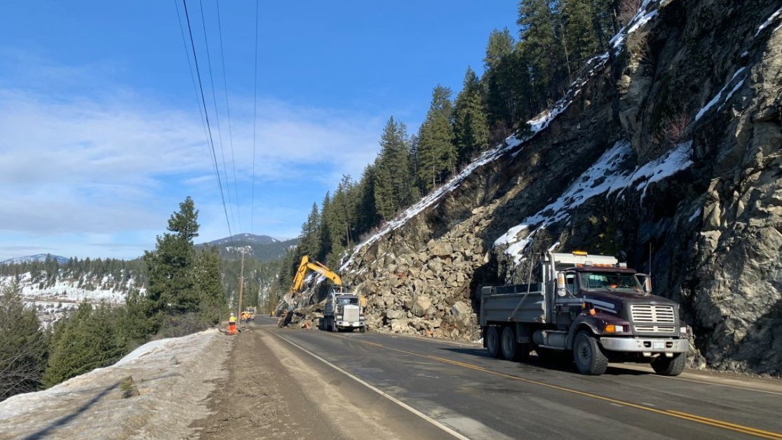 Highway 3 reopened after rock slide
