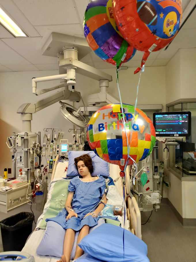 Devin Gallant in hospital