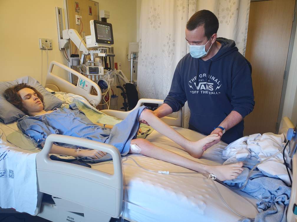 Devin Gallant in hospital