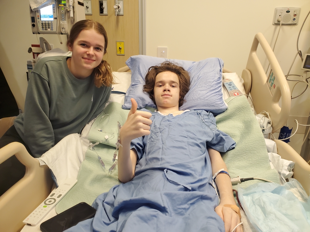 Devin Gallant in hospital