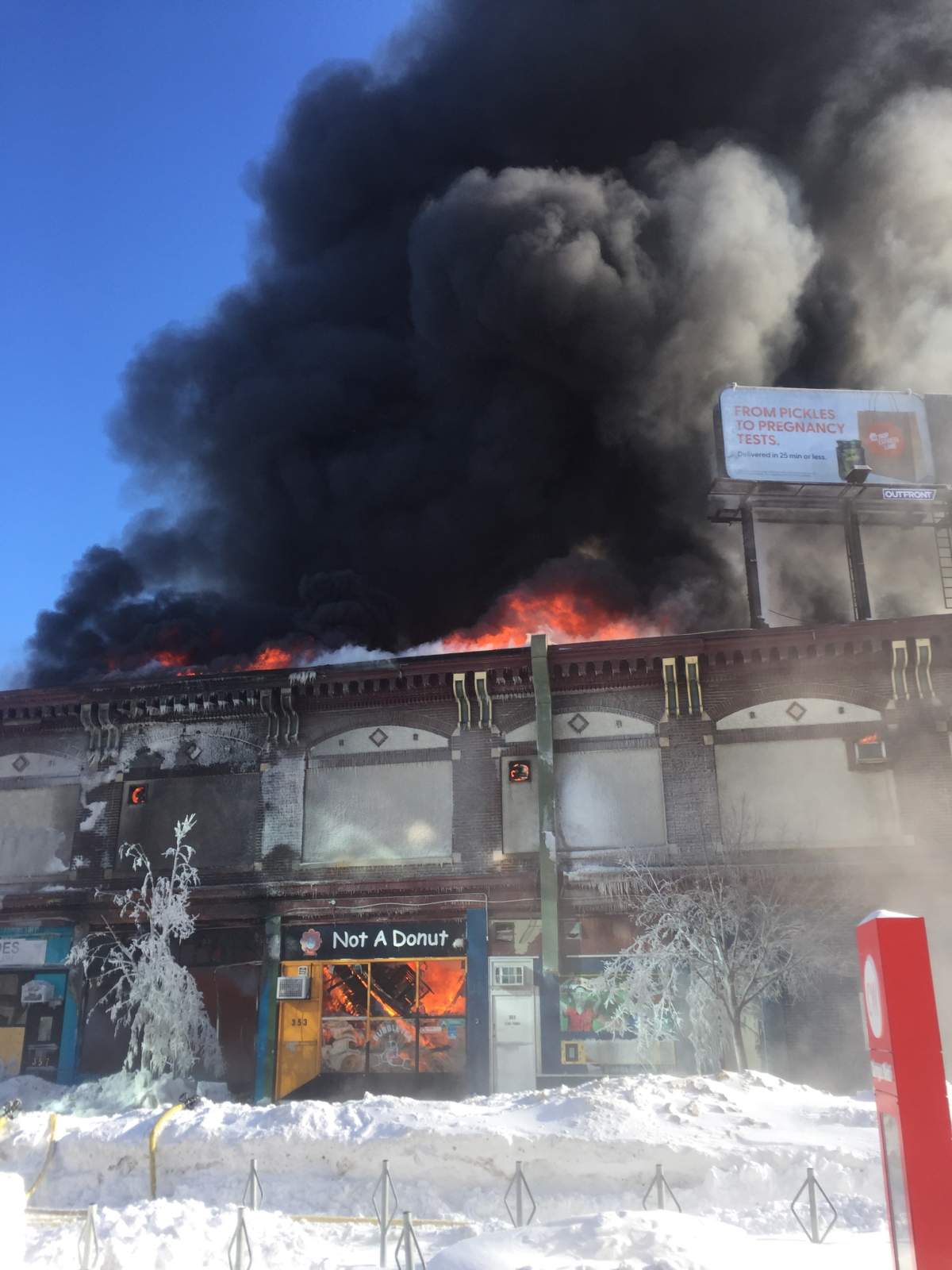 Another angle of the downtown Winnipeg fire.