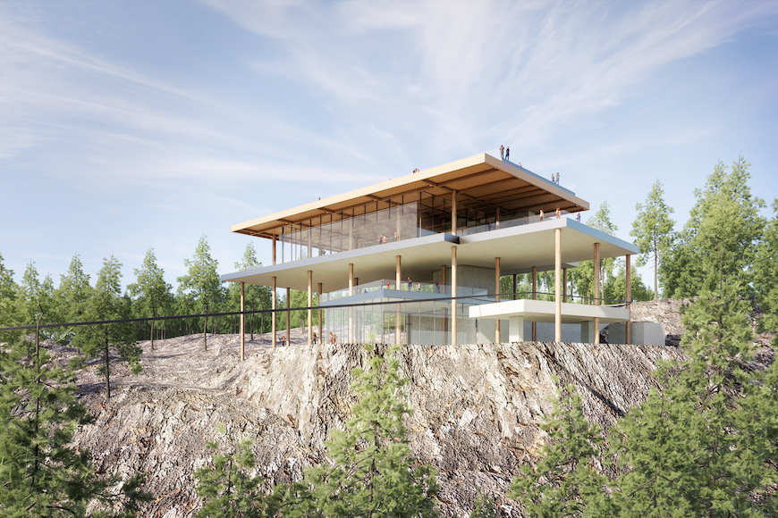 An artist rendering of the proposed Summit Station for the Okanagan Gondola.