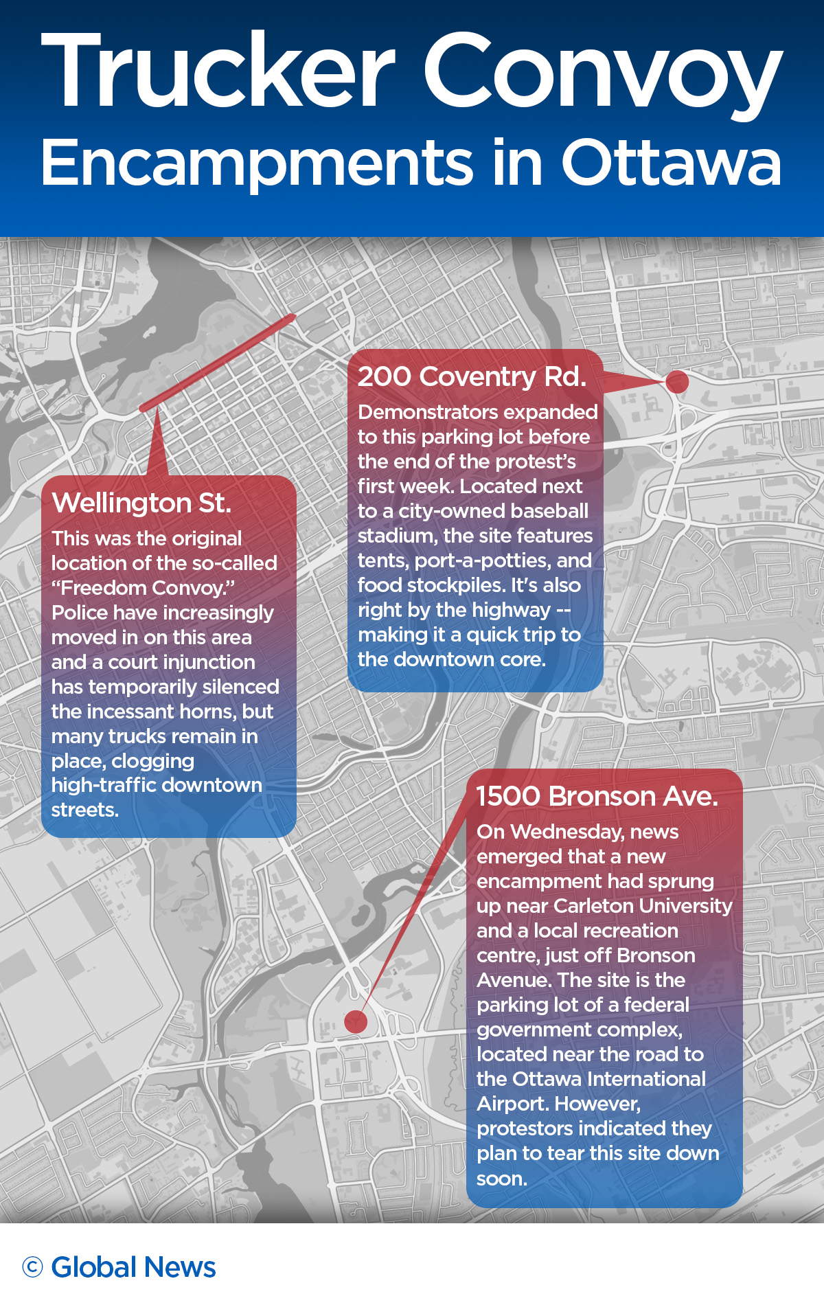 Mapping the trucker convoy in Ottawa: ‘no one’s leaving here’ - image