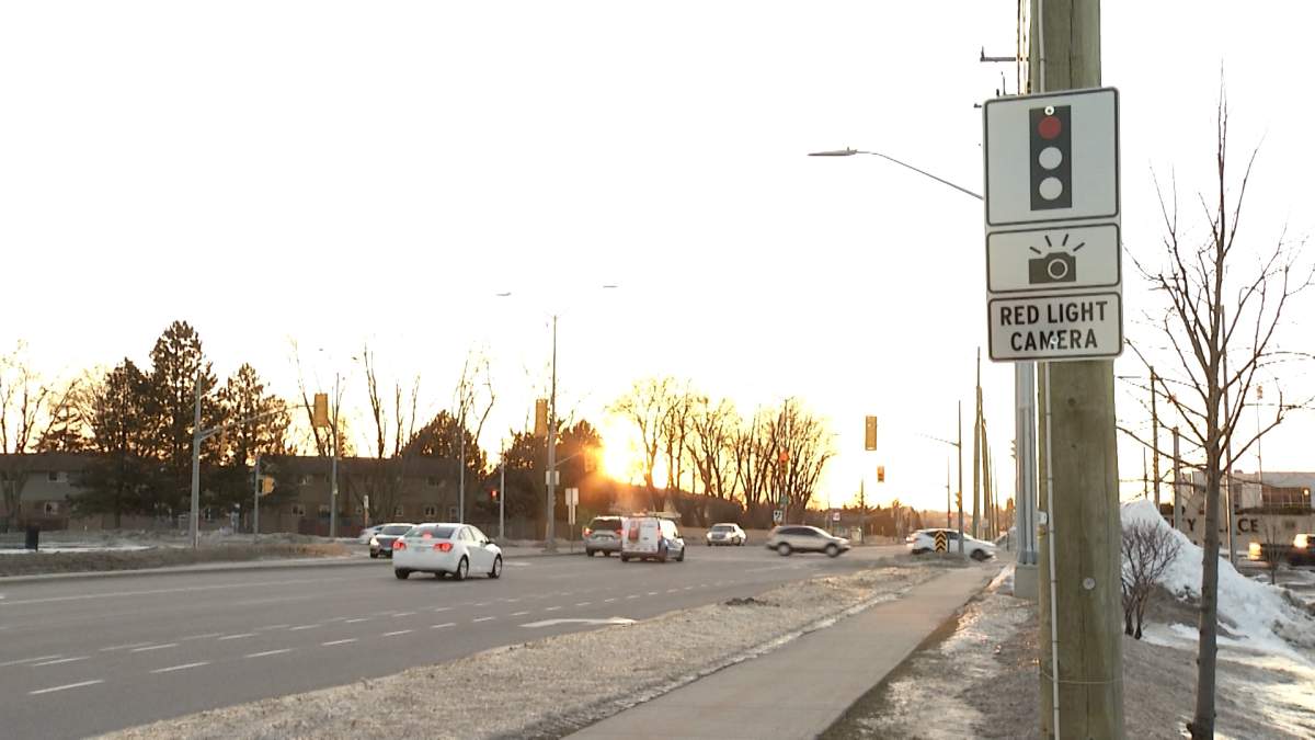 Red light cameras are installed at 7 accident-prone intersections around Kingston.