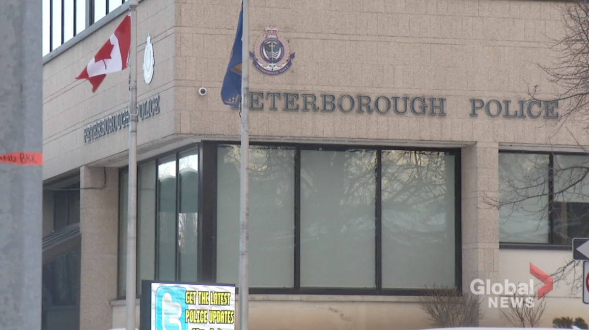 Peterborough police arrested a man who was currently on an order not to be on the property of the police station on Water St.
