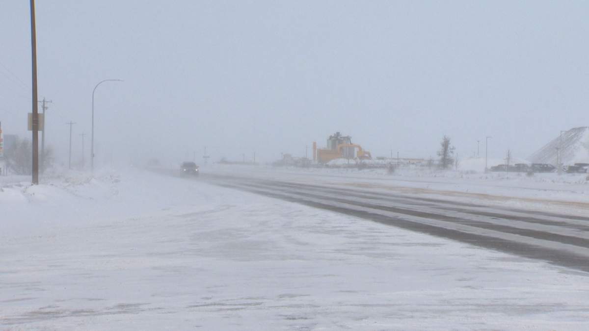 Environment Canada says the blizzard conditions should begin to ease early Saturday evening but would return again Sunday morning.