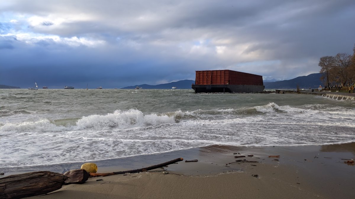 The barge that's been lodged on Vancouver's Sunset Beach for months will be broken down for removal in the coming months, according to the company that owns it. 