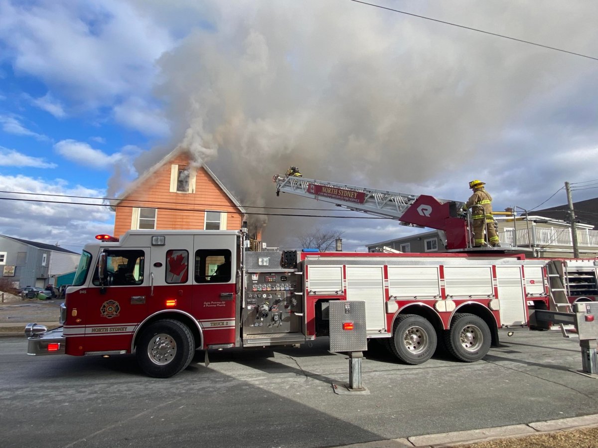 Six people have been displaced, including one who remains in hospital, after a weekend fire heavily damaged an older two-storey house containing six apartments in downtown Sydney, N.S.