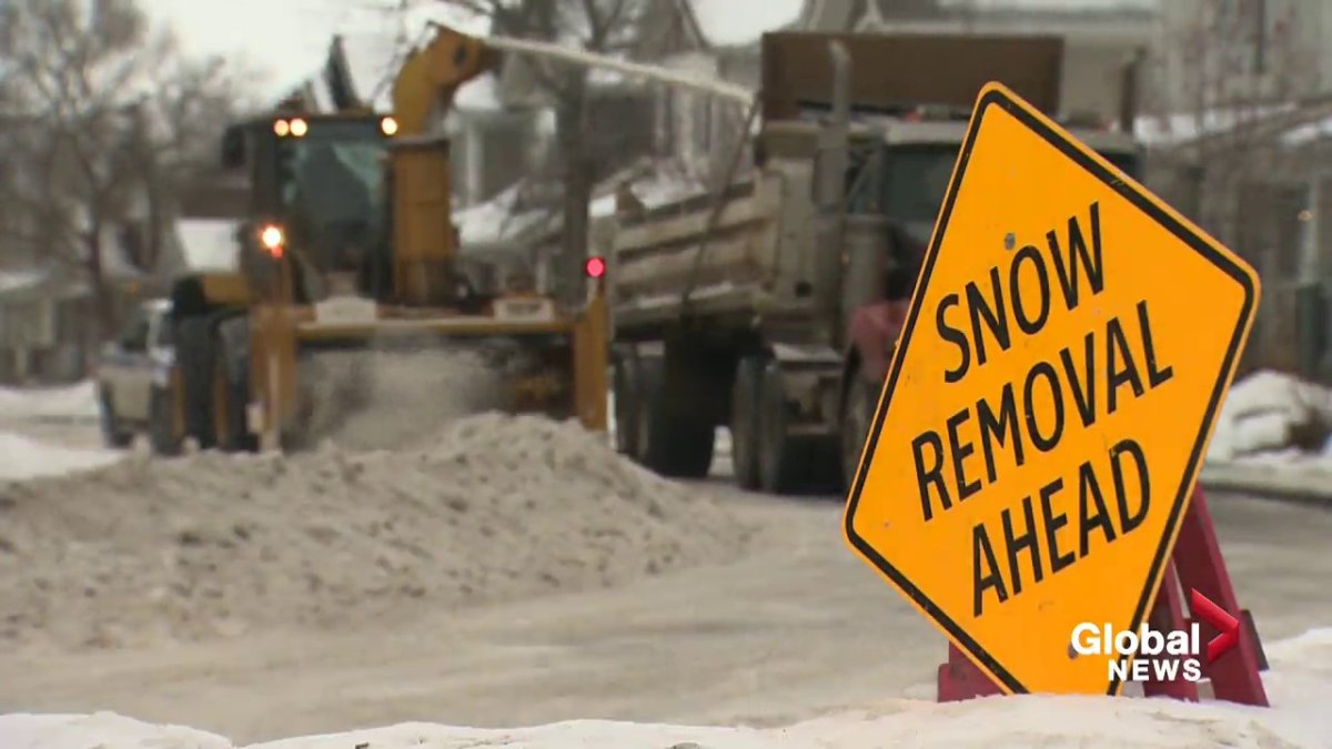 File: Snow removal being done in Edmonton.