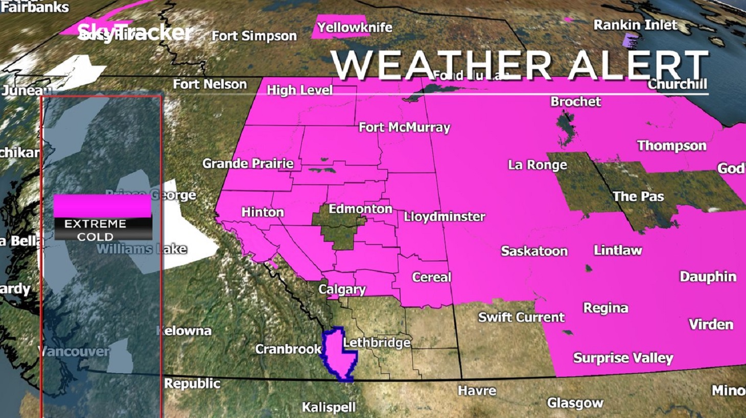 Extreme cold warning issued for parts of region 