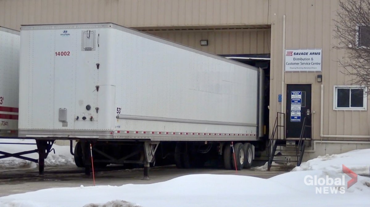 A trailer carrying firearms was returned to Peterborough on Feb. 16, after being stolen on the weekend. Police located the trailer in the Peel Region on Tuesday.
