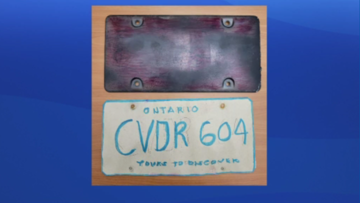 A picture of a hand-drawn Ontario licence plate.