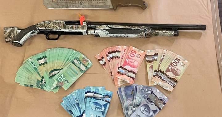Flin Flon RCMP seize stash of cash, gun and machete