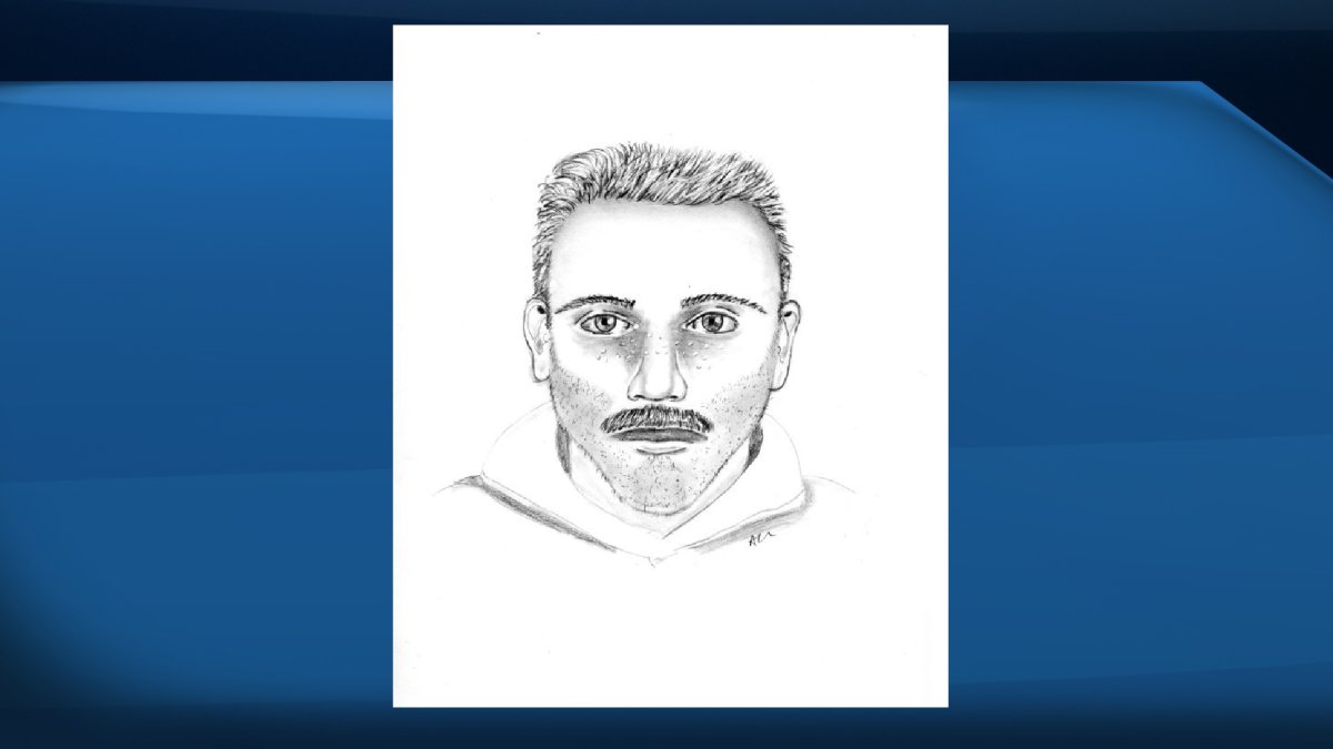 Edmonton police are looking for a stabbing suspect who is described as being in his mid-30s, six feet three inches, with a slim build, blonde hair and a blonde mustache. 