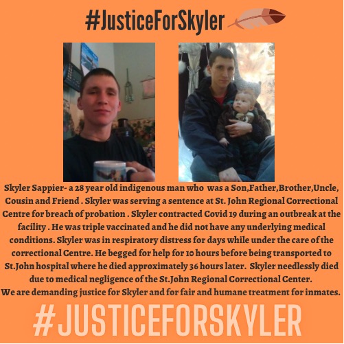 Sappier’s family is calling for #JusticeForSkyler, alleging his life could have been saved if he had been given medical treatment sooner.