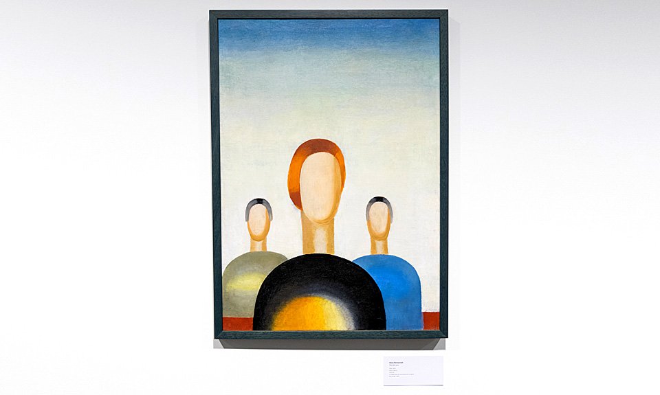 Anna Leporskaya's painting "Three Figures" at the Yeltsin Center before it was damaged.