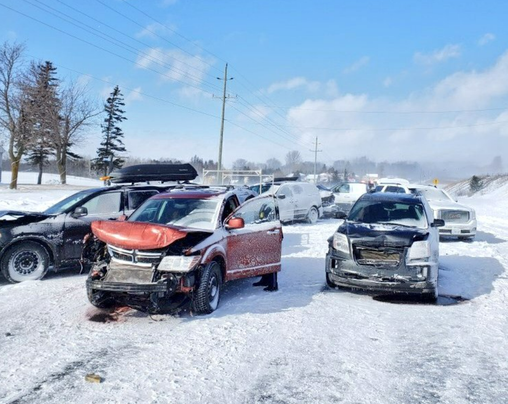A woman is dead after a collision involving several vehicles in Scugog County, police say.