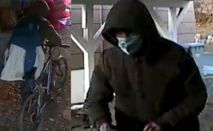 Kamloops RCMP have released images of a suspect in a suspicious fire on Westsyde Road Wednesday morning.