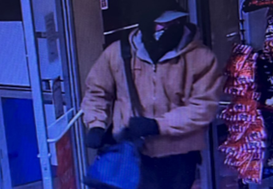 RCMP are looking for this man, who they allege robbed a Lake Country store on Thursday. 