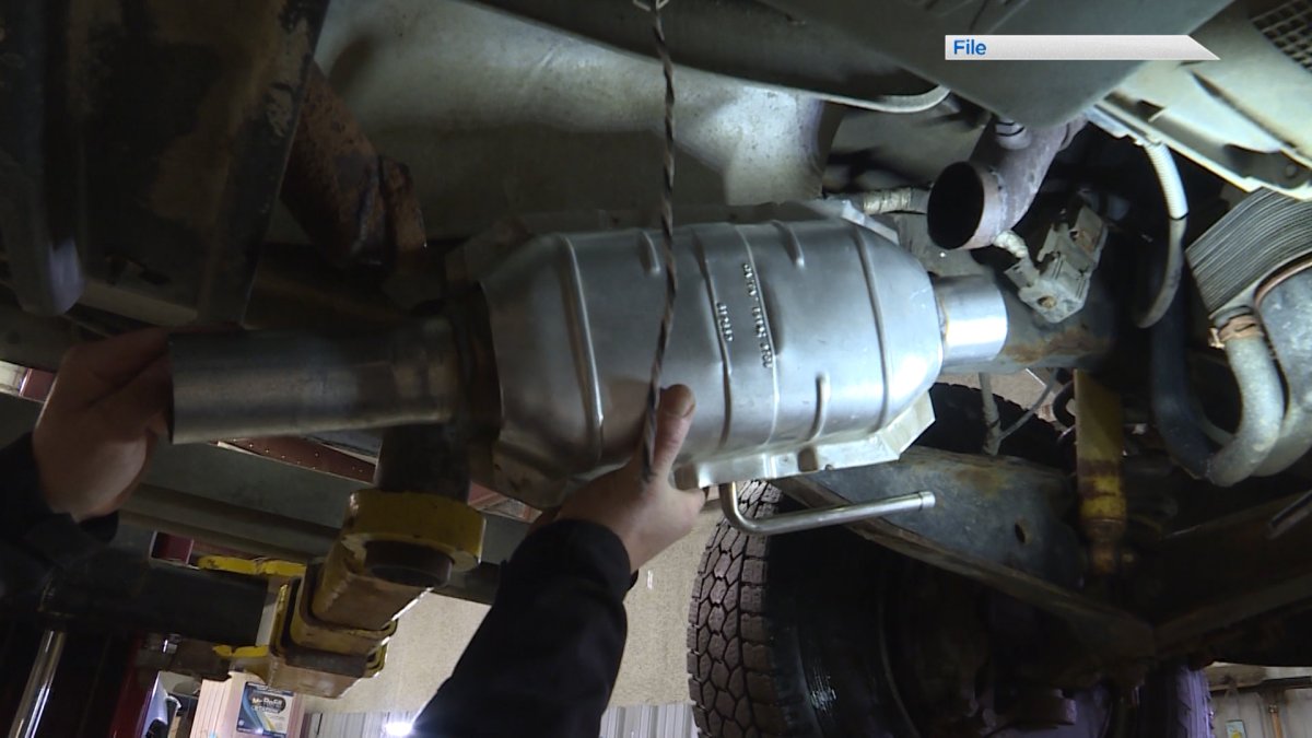 Catalytic converter on a vehicle