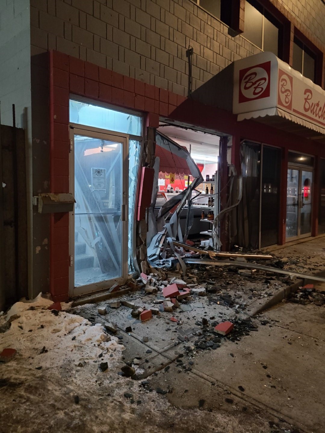 A vehicle crashed into Butcher Boy Meats early Thursday morning prompting an investigation from RPS.