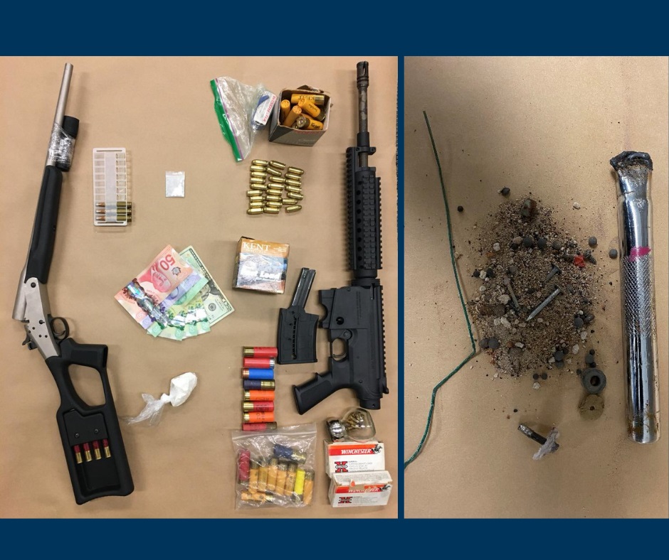 Saskatoon Police said during a search investigators found a “pipe bomb” explosive incendiary device.