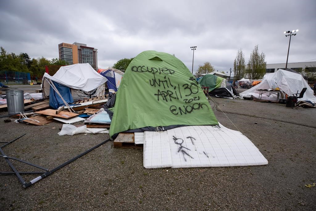 Tent of homeless person in Vancouver