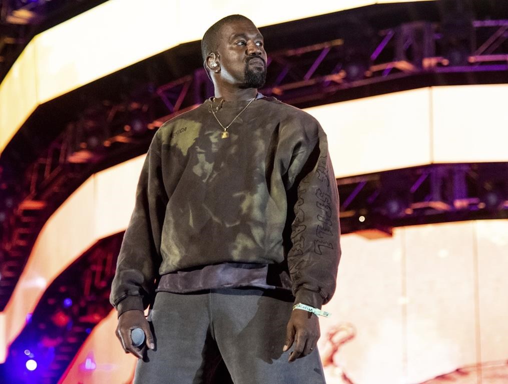 Kanye West performing at the Coachella Music & Arts Festival in Indio, Calif.