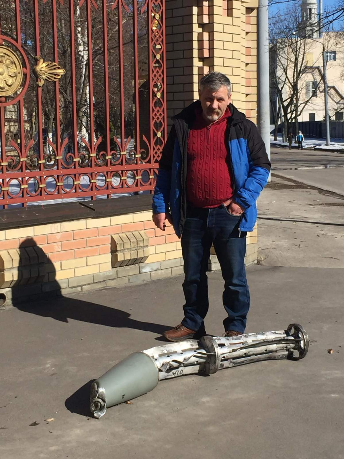 Sergey Sereda with a cluster bomb.