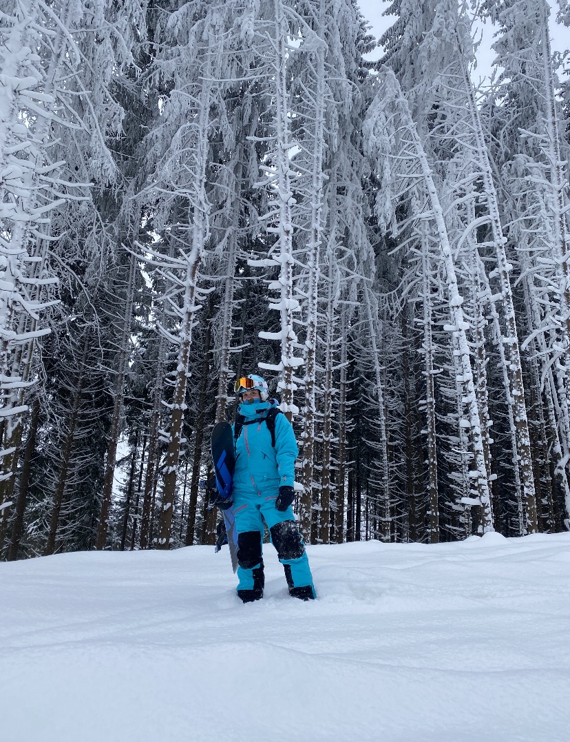 Anna pictured snowboaring in Ukraine