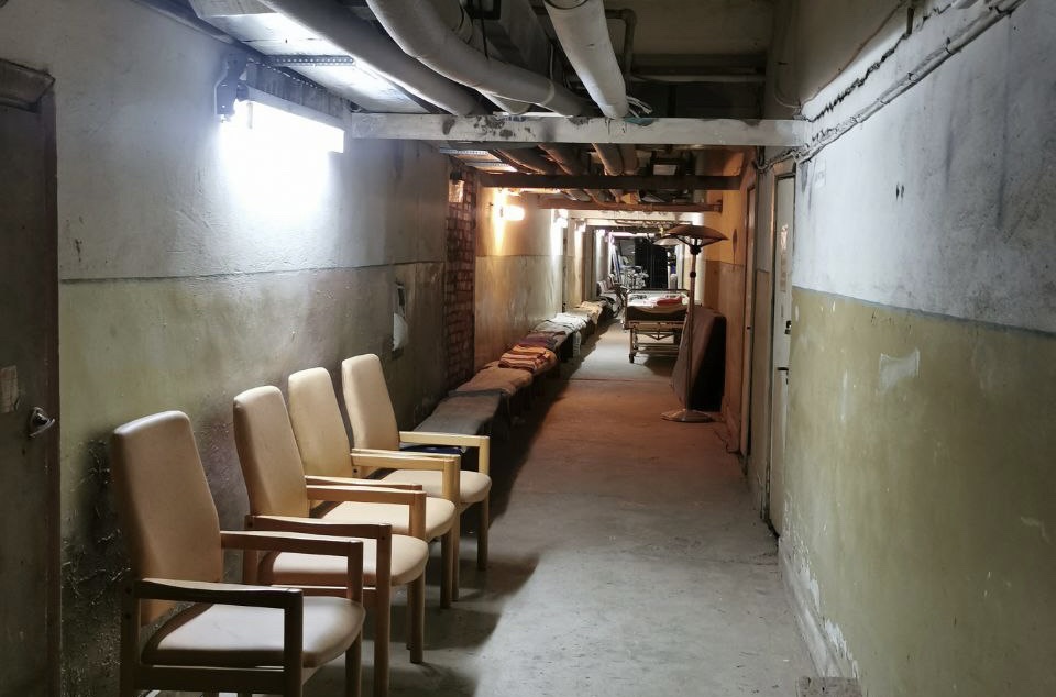 Bomb shelter in Dnipro, Ukraine where Yulia and Konstantine Khobodin were married.