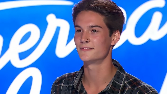 Cameron Whitcomb, 18, auditioned in in front of judges Katy Perry, Luke Bryan and Lionel Ritchie, singing a song by Waylon Jennings.